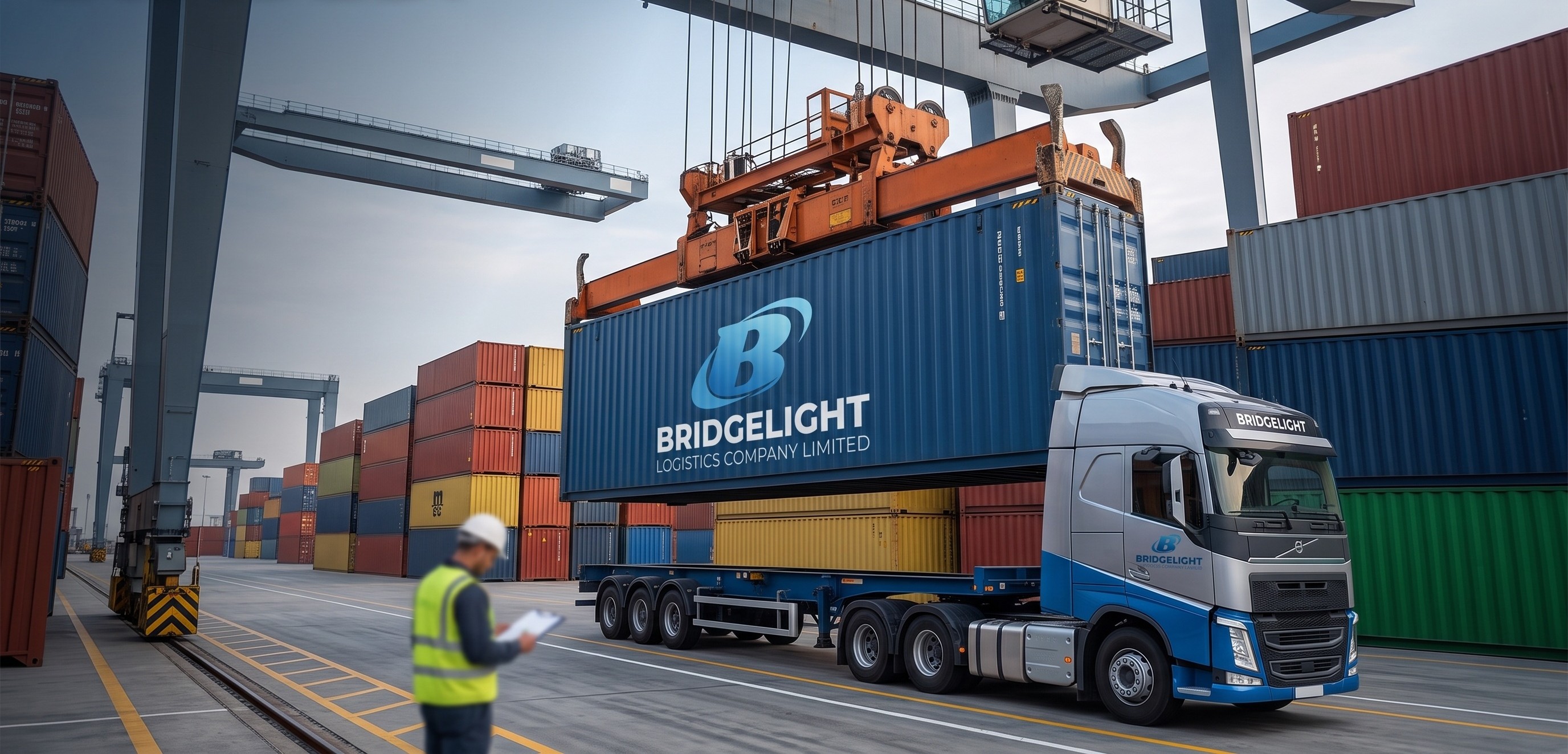 Container being loaded onto a trailer at Dar es Salaam port